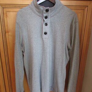 Hugo Boss Grey Pullover Sweater 4 Button Neck Sz 3X